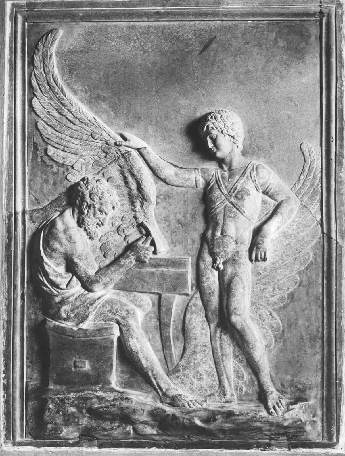 Daedalus and Icarus Bas Relief
